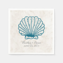 Servilleta De Papel Boda Real Rustic Seashell