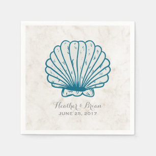 Servilleta De Papel Boda Real Rustic Seashell