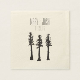 Servilleta De Papel Boda Recepción secuoyas Árboles Cocktail Napkin