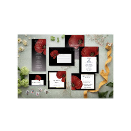Servilleta De Papel Boda Red Poppy Mejor Día Nápoles Florales