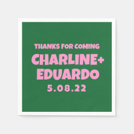 Servilleta De Papel Boda retro de escritura a mano contemporánea