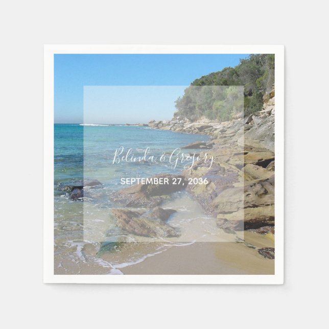 Servilleta De Papel Boda Rocky Beach (Anverso)