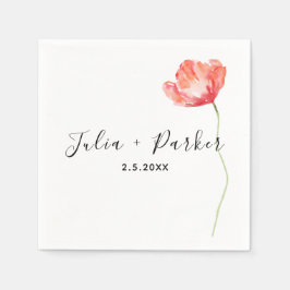 Servilleta De Papel Boda rojo de amapola moderna