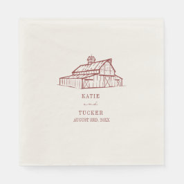 Servilleta De Papel Boda rojo silencioso de un granero ruso