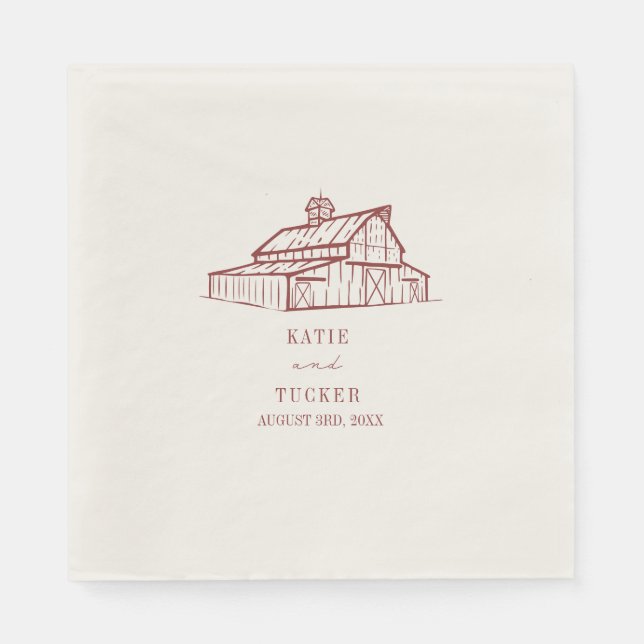 Servilleta De Papel Boda rojo silencioso de un granero ruso (Anverso)