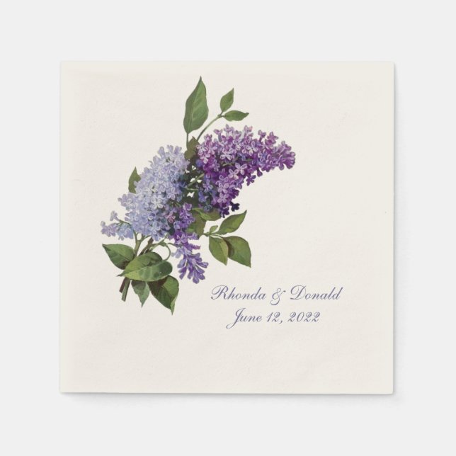 Servilleta De Papel Boda Romantic Lilacs (Anverso)