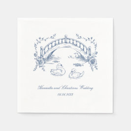 Servilleta De Papel Boda Romántica de Cisne rústica vintage personaliz
