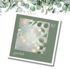 Servilleta De Papel Boda Romántica de Eucalipto Verde Salvia