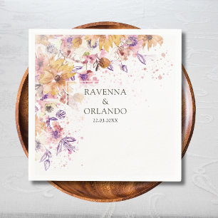 Servilleta De Papel Boda Romántica de Jardín Botánico de Otoño