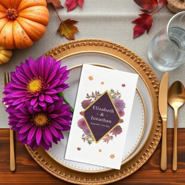 Servilleta De Papel Boda Romántica de Otoño con Dalias (Subido por el creador)