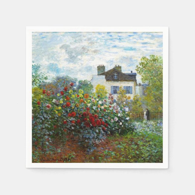 Servilleta De Papel Boda romántica de primavera vintage jardín Monet (Anverso)