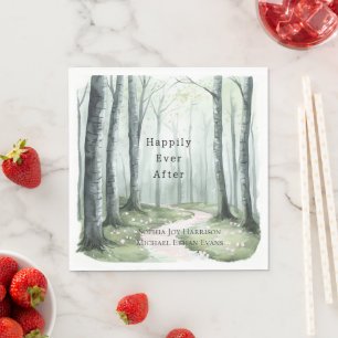 Servilleta De Papel Boda romántica en bosque encantado