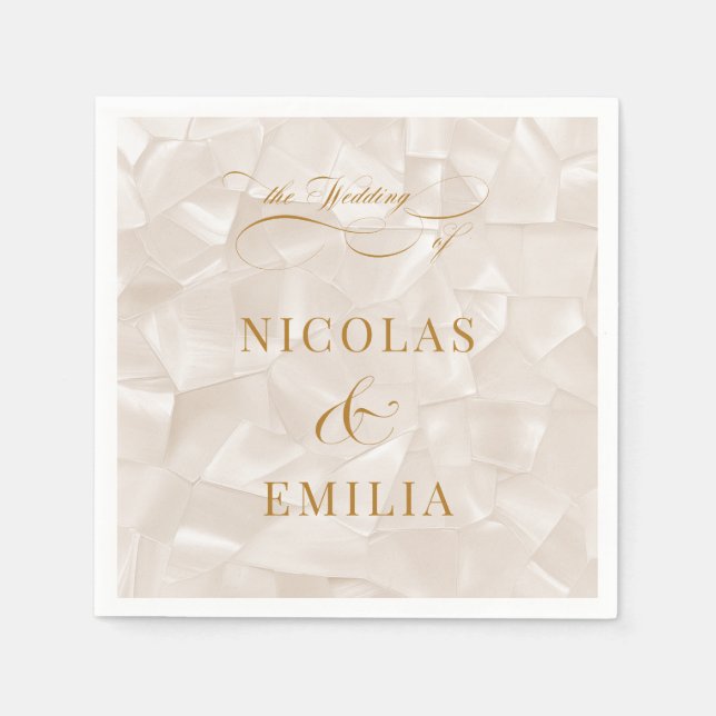 Servilleta De Papel Boda romántica simple neutral (Anverso)