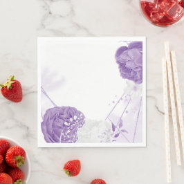 Servilleta De Papel boda romántico blanco y morado