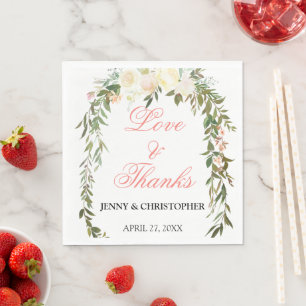Servilleta De Papel Boda Romántico de Arco Floral Papel Napkin