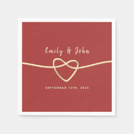 Servilleta De Papel Boda romántico de Borgoña