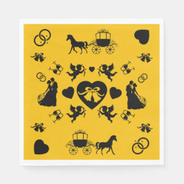 Servilleta De Papel Boda Romántico De Caballos Y Carros