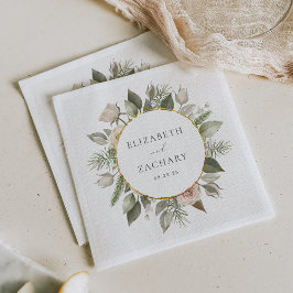 Servilleta De Papel Boda Romántico de Floral de Marfil
