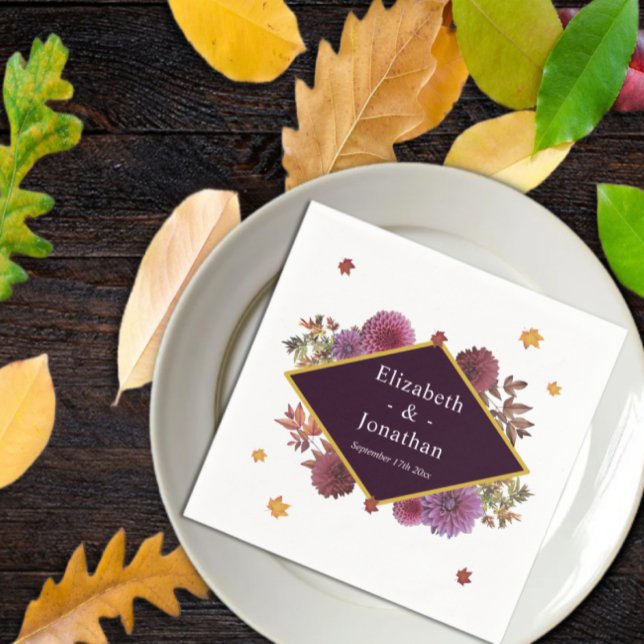 Servilleta De Papel Boda romántico de otoño en Dahlia (Subido por el creador)