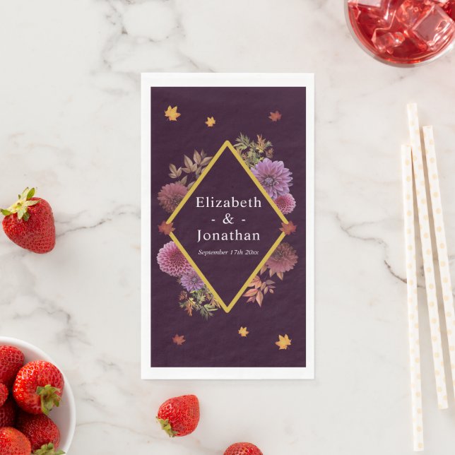 Servilleta De Papel Boda romántico de otoño en Dahlia (In situ)