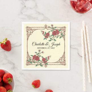 Servilleta De Papel Boda romántico medieval Cocktail Napkin