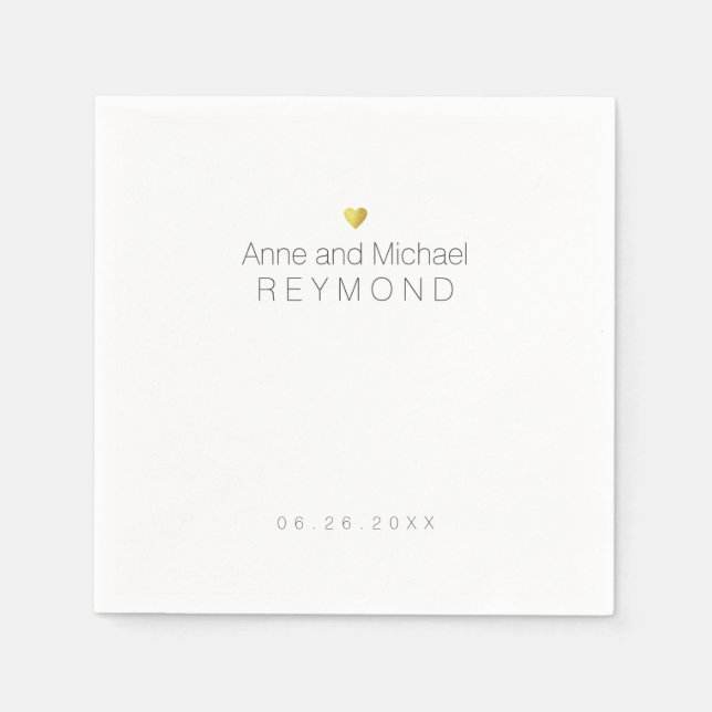 Servilleta De Papel Boda romántico minimalista (Anverso)