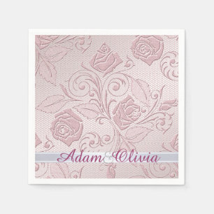 Servilleta De Papel Boda Romántico Rosa Lace