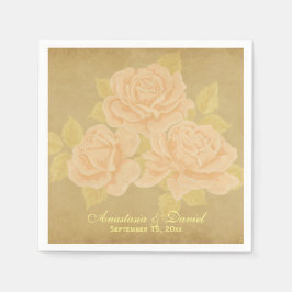 Servilleta De Papel Boda romántico rosas de color rosa rosa rosa de co