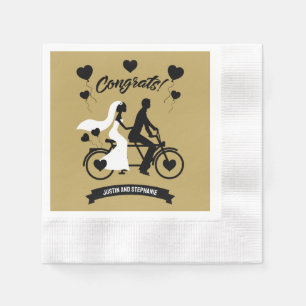 Servilleta De Papel Boda Romántico Y Compromiso En Ciclismo