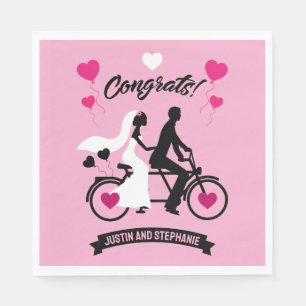 Servilleta De Papel Boda Romántico Y Compromiso En Ciclismo