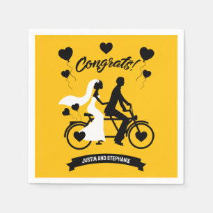 Servilleta De Papel Boda Romántico Y Compromiso En Ciclismo