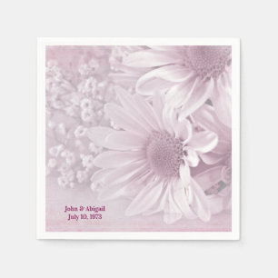 Servilleta De Papel Boda rosa Daisy Bouquet