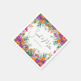 Servilleta De Papel Boda rosa de la Moda floral floral de verano audaz