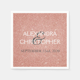 Servilleta De Papel Boda Rosa de oro Rubor Purpurina rosa Napkins