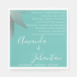 Servilleta De Papel Boda Rosa Gracias Poem Floral Name