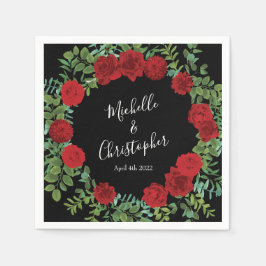 Servilleta De Papel Boda Rosa Roja