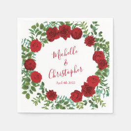 Servilleta De Papel Boda Rosa Roja