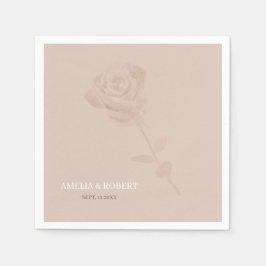 Servilleta De Papel Boda rosa Rubor sutil y moderno