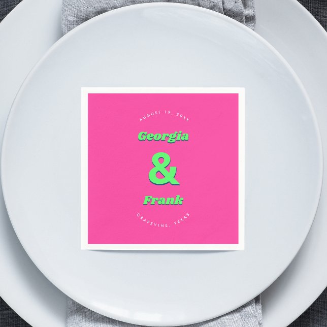 Servilleta De Papel Boda Rosa y Verde O Partido Comprometido (Subido por el creador)