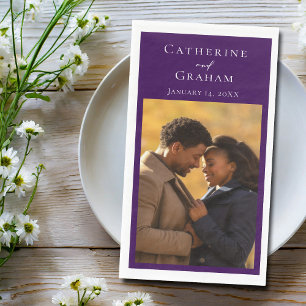 Servilleta De Papel Boda Royal Purple Foto Personalizada