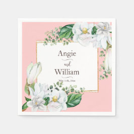 Servilleta De Papel Boda Rubor de acuarela Magnolia