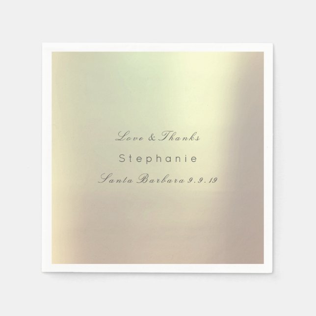 Servilleta De Papel Boda Rubor Metálico de Oro Rosa Rosa (Anverso)