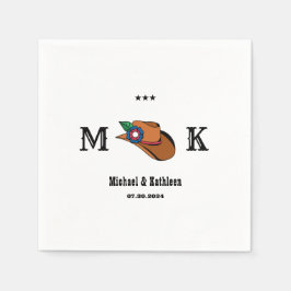 Servilleta De Papel Boda rural rústica de Gorra floral occidental