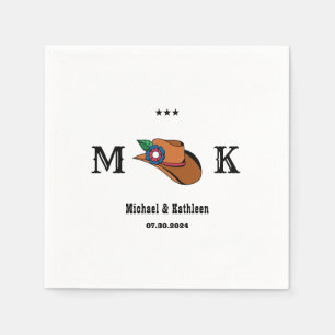 Servilleta De Papel Boda rural rústica de Gorra floral occidental