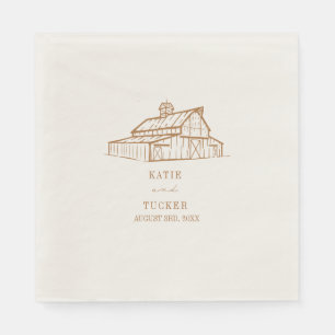 Servilleta De Papel Boda Rustic Barn Goldenrod