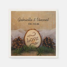 Servilleta De Papel Boda Rustic Pines Woodland