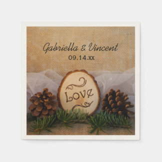 Servilleta De Papel Boda Rustic Pines Woodland