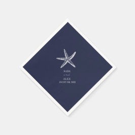 Servilleta De Papel Boda Rustic Starfish Blue Beach