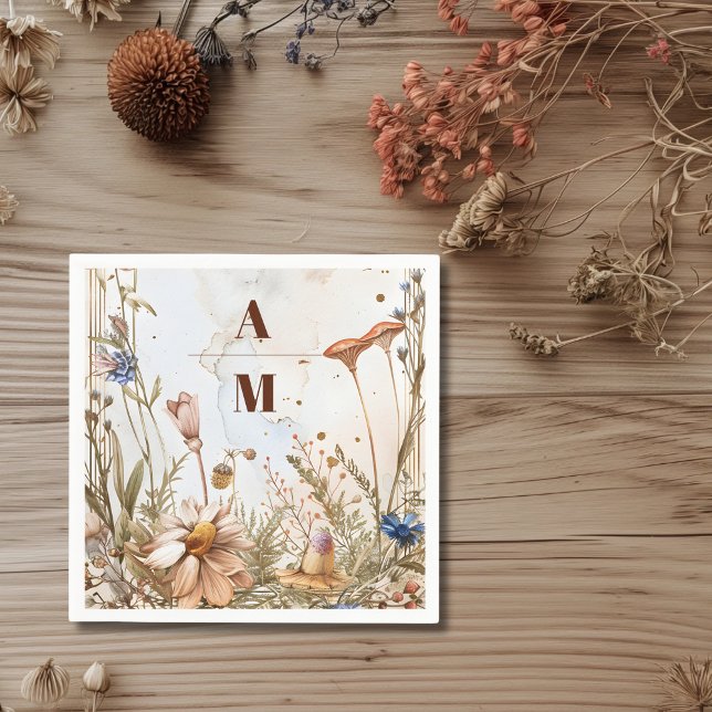 Servilleta De Papel Boda Rústica Acuarela Bosque (Subido por el creador)