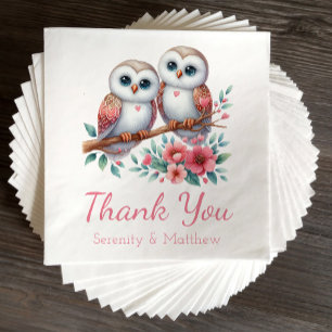 Servilleta De Papel Boda rústica boho de bosque de búhos Gracias